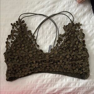 Free People Olive Lace Bralette